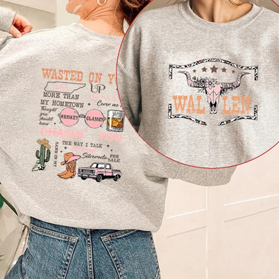 Vintage Wallen Western Bundle Mikiny Cowgirl Country Music Pullover Hoodie Wallen Western Retro Cowboy Dámska mikina