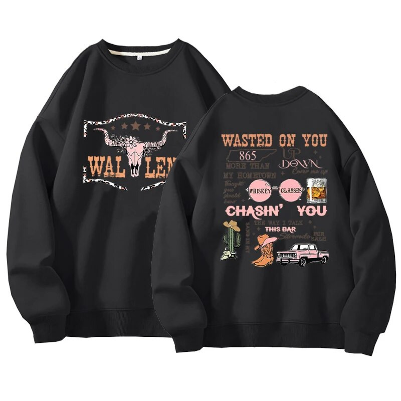 Vintage Wallen Western Bundle Mikiny Cowgirl Country Music Pullover Hoodie Wallen Western Retro Cowboy Dámska mikina