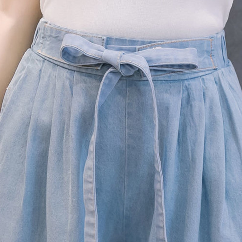 Dámske letné džínsy s vysokým pásom a strapcami, široké nohavice po členky, elastické, s vysokým pásom, veľkosť Vaqueros, pre 95 kg