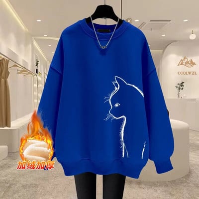 Jesenné a zimné vintage mikiny s výstrihom do O-neck s voľnými rukávmi, dámske oblečenie, ležérna potlač, jednofarebný sveter s dlhým rukávom, tričko s krátkym rukávom