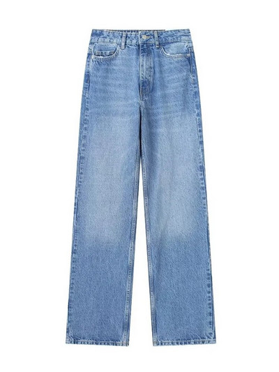 Dámske modré džínsy s vysokým pásom Tangada 2023, dlhé džínsové nohavice s vreckami a vreckami 3H158