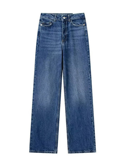 Dámske modré džínsy s vysokým pásom Tangada 2023, dlhé džínsové nohavice s vreckami a vreckami 3H158