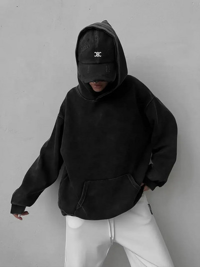 Hirsionsan Retro Washed Mikina Dámska Voľná Nadrozmerná Streetwear Trendy Pulóvre Mikiny Jesenné Dámske Bavlnené Párové Topy