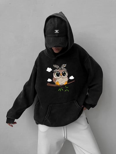 Hirsionsan Retro Washed Mikina Dámska Voľná Nadrozmerná Streetwear Trendy Pulóvre Mikiny Jesenné Dámske Bavlnené Párové Topy