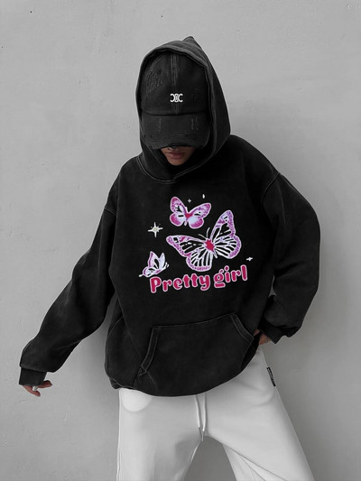 Hirsionsan Retro Washed Mikina Dámska Voľná Nadrozmerná Streetwear Trendy Pulóvre Mikiny Jesenné Dámske Bavlnené Párové Topy