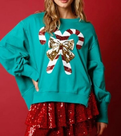 Vianočný flitrovaný pulóver s dlhým rukávom pre ženy, nový jesenný a zimný dámsky anime vzor s voľným okrúhlym výstrihom 2023