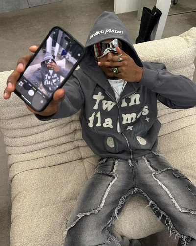 Y2k Clothes Couples Topi Megztiniai Moteriški Goth Streetwear Grunge drabužiai Negabaritinis gobtuvas Nauji Harajuku Puff Print Megztiniai su užtrauktuku