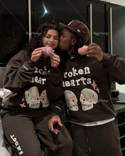 Y2k Clothes Couples Topi Megztiniai Moteriški Goth Streetwear Grunge drabužiai Negabaritinis gobtuvas Nauji Harajuku Puff Print Megztiniai su užtrauktuku