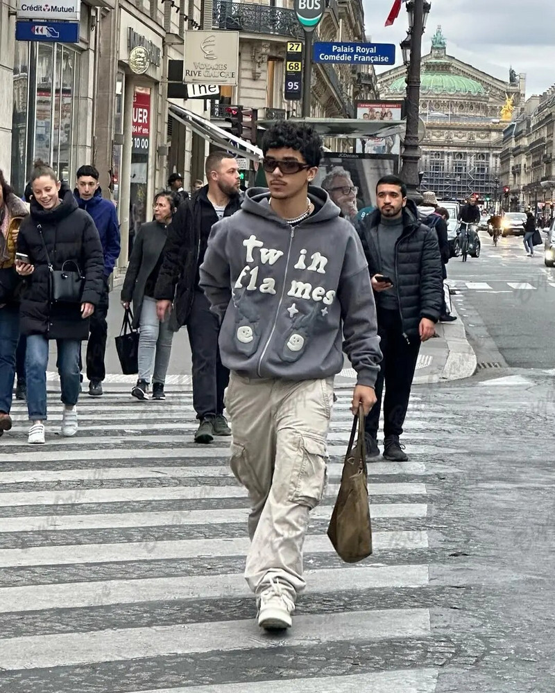 Y2k Clothes Couples Topi Megztiniai Moteriški Goth Streetwear Grunge drabužiai Negabaritinis gobtuvas Nauji Harajuku Puff Print Megztiniai su užtrauktuku