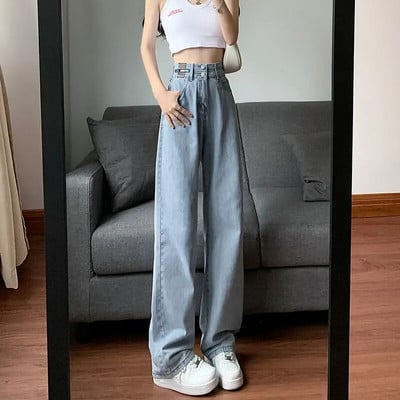 Dámske džínsy s vysokým pásom a šnurovaním v štýle Y2K, ležérne, v štýle High Street, v americkom vintage štýle, v grunge štýle.