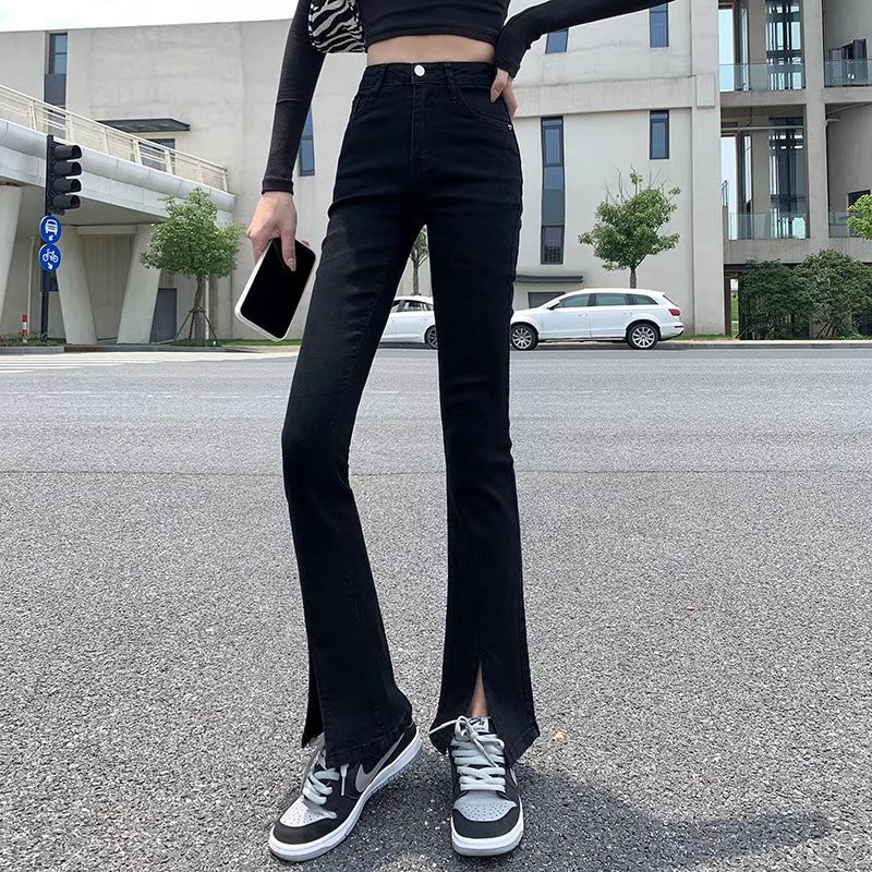 Dámske rifle Feynzo s vysokým pásom, široké nohavice, rifľové oblečenie, modré rifle, vintage kvalitné módne rovné nohavice