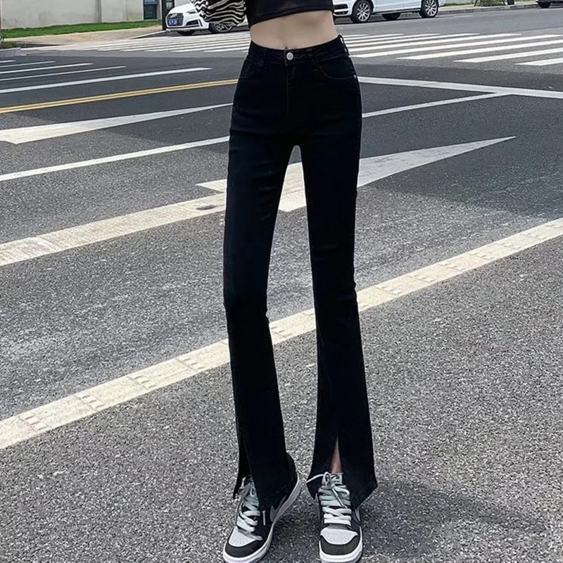 Dámske rifle Feynzo s vysokým pásom, široké nohavice, rifľové oblečenie, modré rifle, vintage kvalitné módne rovné nohavice