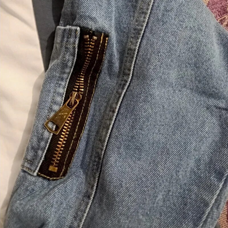 Hanorac Vintage pentru femei Pulovere cu glugă din mozaic Pulovere casual Streetwear Fete Imprimare cu litere Topuri cu glugă din denim de îmbinare Primăvară Toamnă