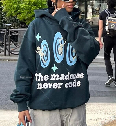 Harajuku abyss puff Print Hoodies Γυναικεία Υπερμεγέθη Streetwear Κορυφαίας ποιότητας Βαμβακερή επένδυση νέα φούτερ Γυναικεία ζευγάρια Y2k Ρούχα