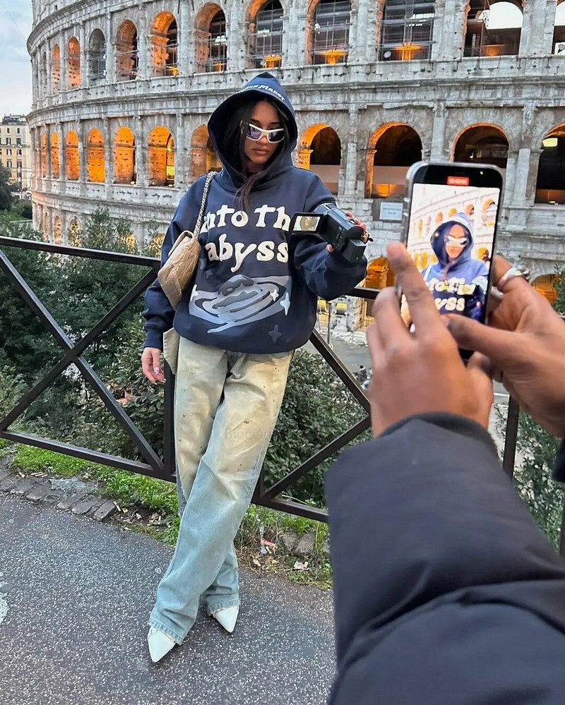 Harajuku abyss puff Print Hoodies Γυναικεία Υπερμεγέθη Streetwear Κορυφαίας ποιότητας Βαμβακερή επένδυση νέα φούτερ Γυναικεία ζευγάρια Y2k Ρούχα