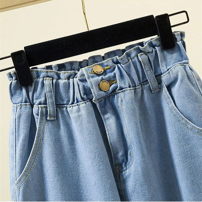 Blugi supradimensionați cu talie înaltă Pantaloni largi pentru femei Pantaloni largi din denim Pantaloni asortați până la gleznă, primăvară vară, blugi pentru femei