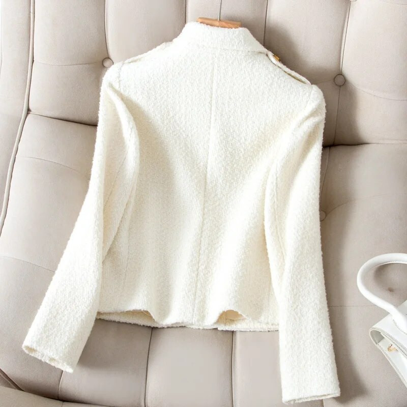 Dámske saká Jar Jeseň 2023 Nový malý vôňový tvídový oblek Dámsky ležérny úzky podšívkový vintage sako Vrchné oblečenie Dámske topy