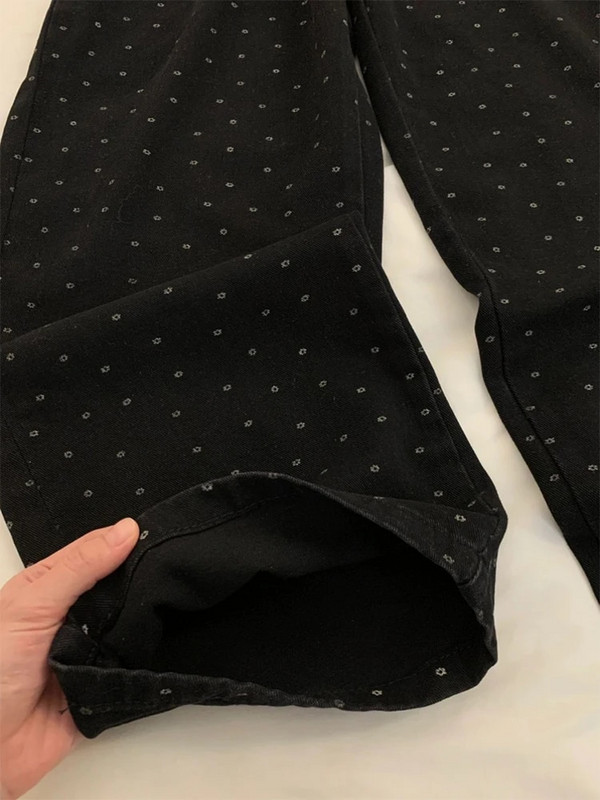 Blugi largi negri gotici de damă Streetwear Y2k Pantaloni din denim cu talie înaltă Harajuku Punk Anii 90 Anii 2000 Pantaloni de cowboy vintage cu picioare largi