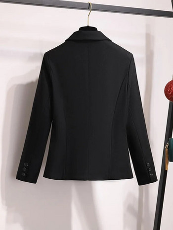 PEONFLY Fashion 2020 Γυναικείο μονόχρωμο μαύρο μπλέιζερ μπουφάν casual μακρυμάνικο φαρδύ παλτό Office Lady Blazer με μονό κουμπί
