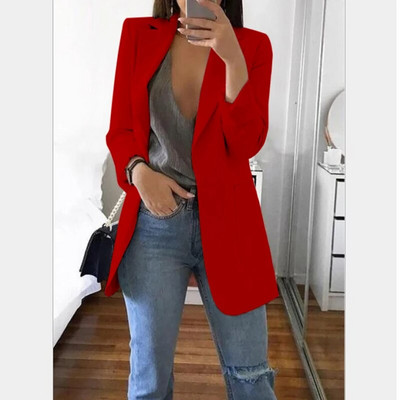 Dámske úzke saká 2021, jesenný oblek, sako, dámsky pracovný oblek, čierny s vreckami, biznis, vrúbkovaný sako