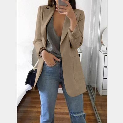 Dámske úzke saká 2021, jesenný oblek, sako, dámsky pracovný oblek, čierny s vreckami, biznis, vrúbkovaný sako