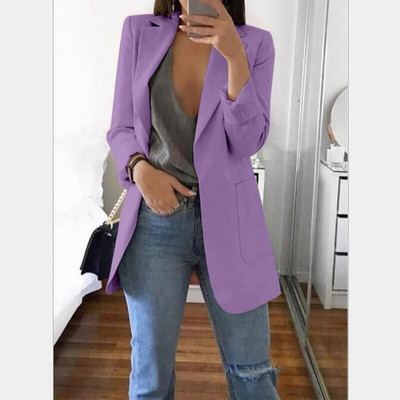 Dámske úzke saká 2021, jesenný oblek, sako, dámsky pracovný oblek, čierny s vreckami, biznis, vrúbkovaný sako