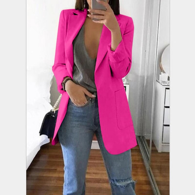 Dámske úzke saká 2021, jesenný oblek, sako, dámsky pracovný oblek, čierny s vreckami, biznis, vrúbkovaný sako