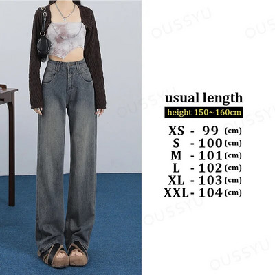 Dámske rovné džínsy Y2K s vysokým pásom, vrecovité nohavice so širokými nohavicami, streetwear, kórejská móda, retro dámske oblečenie, nohavice