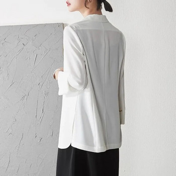 Blazer Γυναικεία Καλοκαιρινή μασίφ Κομψό Κορεάτικο στυλ Χαλαρά μακρυμάνικα casual outwear Chiffon Thin 2021 Cool Ins Streetwear Ρούχα
