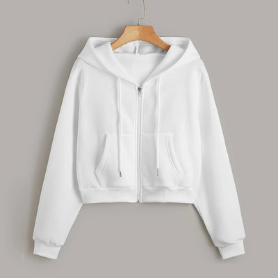 Hanorace decupate de toamnă iarnă pentru femei, ocazional, cu mânecă lungă, cămașă cu fermoar, hanorac cu glugă, sudadere