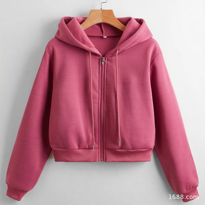 Hanorace decupate de toamnă iarnă pentru femei, ocazional, cu mânecă lungă, cămașă cu fermoar, hanorac cu glugă, sudadere