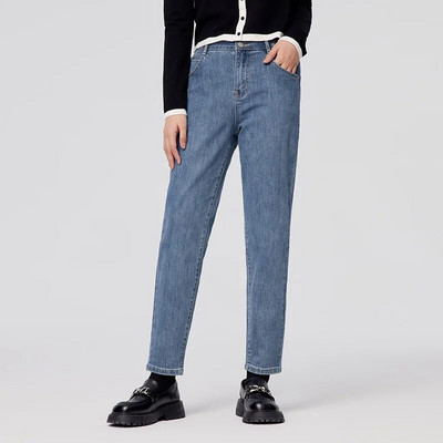 Dámske džínsy Semir 2024 s vysokým pásom, ktoré ukazujú výšku a dĺžku nohavíc, ležérne jarné dievčenské zúžené nohavice Senro Denim Versatile