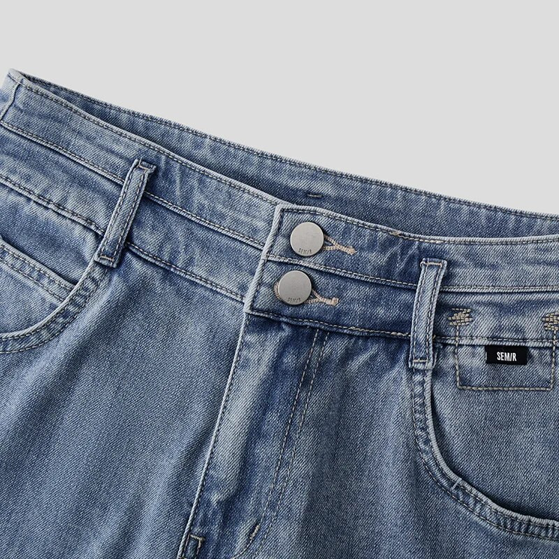 Dámske džínsy Semir 2024 s vysokým pásom, ktoré ukazujú výšku a dĺžku nohavíc, ležérne jarné dievčenské zúžené nohavice Senro Denim Versatile