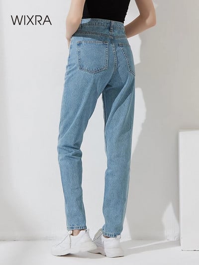 Wixra Basic Blugi Femei Pantaloni Harem Plus Size Femei Streetwear Vintage De Calitate Înaltă Pantaloni Long Denim Femeie