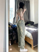 Woman Aesthetics Jeans Cute Core Denim Cyber παντελόνι Νέα τάση Old Money Style BF All-match Streetwear Simple Straight Leg Tie-dye