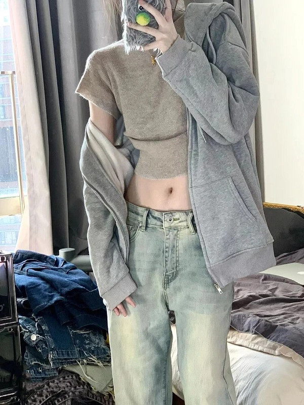 Woman Aesthetics Jeans Cute Core Denim Cyber παντελόνι Νέα τάση Old Money Style BF All-match Streetwear Simple Straight Leg Tie-dye