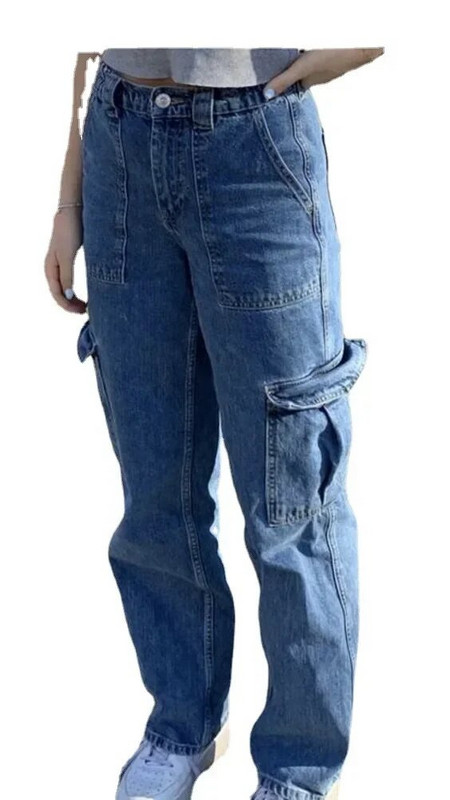 Nohavice rovné džínsy ležérne viacvreckové džínsové nohavice dámske rovné nohavice spodný diel oblečenia módne vysoký pás vreckovité džínsy pre ženy