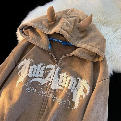 Bărbați Y2K Spider Print Hoodie Femei Hip Hop Punk Manecă lungă Jachetă cu fermoar complet Mantoane Toamnă Iarnă Harajuku Hanorac cu glugă largi