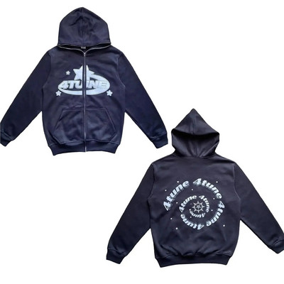 Bărbați Y2K Spider Print Hoodie Femei Hip Hop Punk Manecă lungă Jachetă cu fermoar complet Mantoane Toamnă Iarnă Harajuku Hanorac cu glugă largi