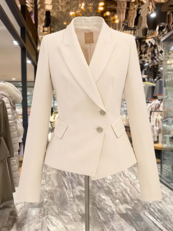 Dámske sako, klasické ležérne, jednoradové, s klopou, s dlhým rukávom, elegantné, šik, elegantné, šik, univerzálne, kancelárske, dámske topy, nové