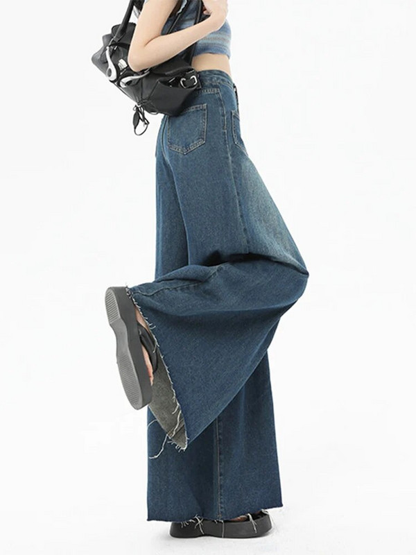 Dámske džínsy s vysokým pásom, jeseň/zima, vintage móda, vrecovité nohavice, široké džínsy, dámske ležérne džínsy