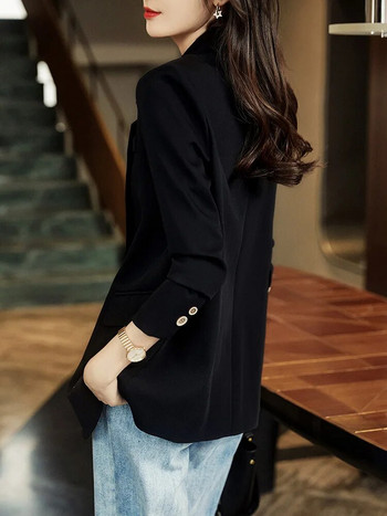 Κορεατικό στυλ καφέ σακάκι για γυναίκες Blazer Άνοιξη Φθινοπωρινό Ταμπεραμέντο Μόδα Casual Coffee Blazer Γυναικείο μπουφάν