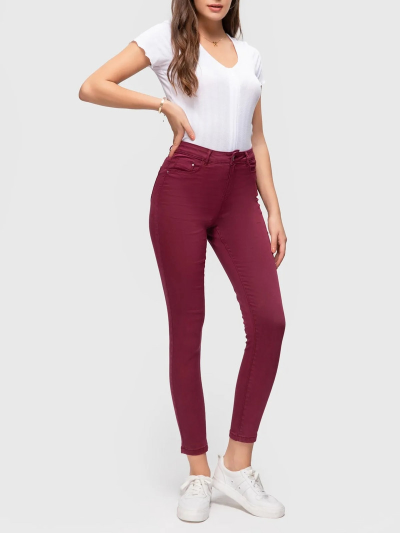 FASHIONSPARK Essentials Blugi skinny vopsiți pentru femei, super moi, elastici, slim fit, pantaloni din denim cu talie înaltă, comozi, casual, tip creion
