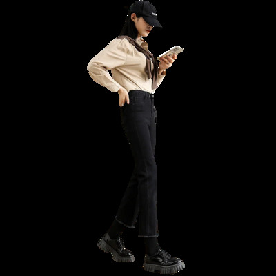 Dámske tmavomodré džínsy pre dievčatá po členky, streetwear s vysokým pásom, kórejská móda, vintage oblečenie, rovné nohavice pre ženy