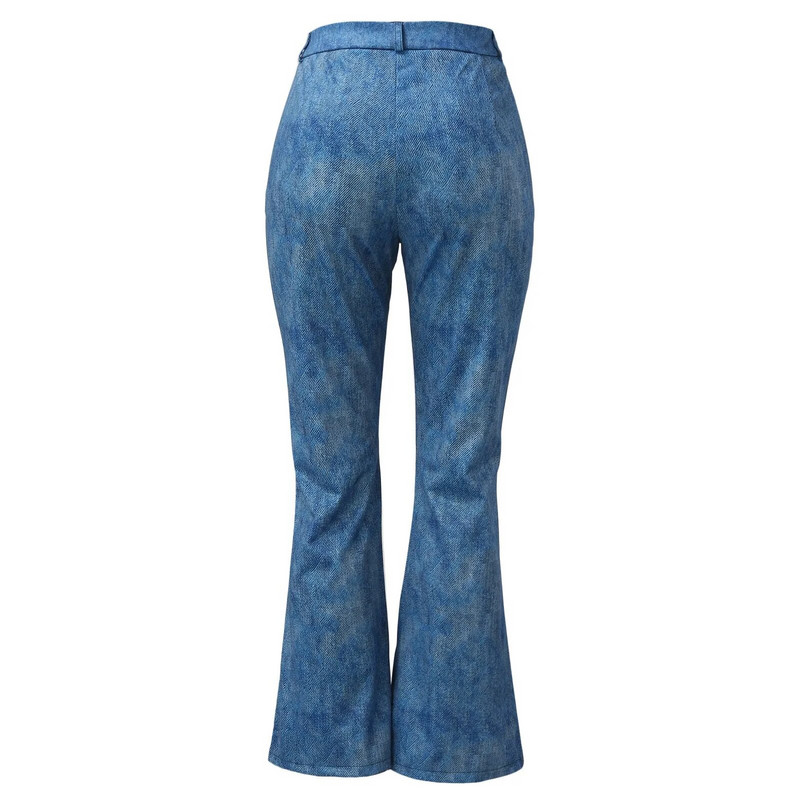 Pantaloni cargo pentru femei de vară, blugi din bumbac cu talie înaltă, model imprimat, blugi cu tiv evazat, pantaloni evazați stretch, pantaloni de drumeție, îmbrăcăminte de stradă