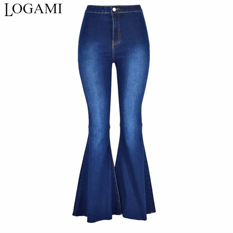 LOGAMI Dámske vintage džínsy s vysokým pásom, rozšírené, elastické, úzke, džínsové nohavice, leto a jeseň