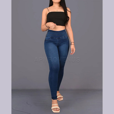 Dámske módne tenké nohavice s elastickými nohavicami, voľnočasové nohavice, legíny s vysokým pásom, úzke džínsy s výstuhom na zadok, dámske oblečenie