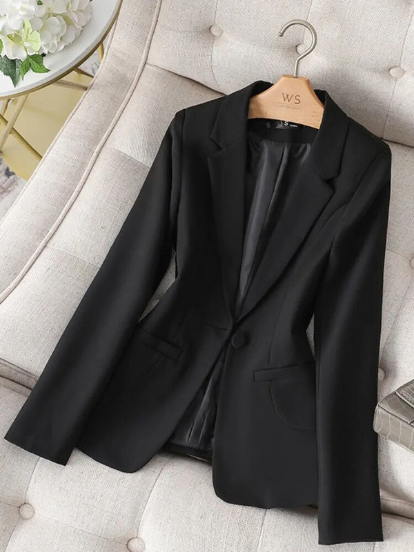 Blazere Femei Simplu Solid Elegant Se potrivește primăvară Nou Harajuku Moda Casual Zilnic Birou Damă Topuri cu un singur piept Nou