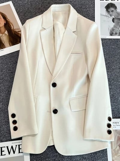 Jar/jeseň 2024 Nový temperamentný dochádzajúci blejzer Dámsky pokročilý rozumný vyprážaný pouličný oblek Vrchné kabáty Bunda Dámske oblečenie