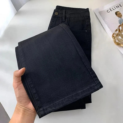 Blugi drepți cu talie înaltă de damă, de primăvară, ocazional, până la glezne, pantaloni din denim coreeani, îmbrăcăminte de stradă, stretch Vaqueros